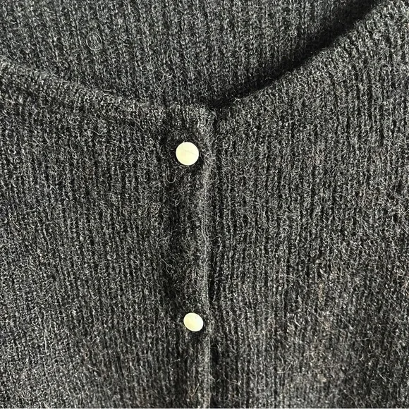 Sézane Gaspard Cardigan Black Mohair Blend Button Sweater S - Picture 7 of 10
